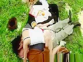 Young Babe Mouts Old Guy Outdoors And Wants His Cock