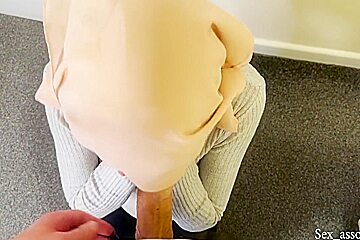 Young Muslim Pregnant Wife In Hijab Trained By Her Husbund On How To Please A Man