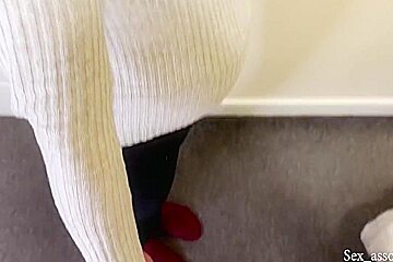 Young Muslim Pregnant Wife In Hijab Trained By Her Husbund On How To Please A Man