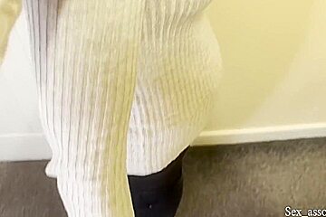 Young Muslim Pregnant Wife In Hijab Trained By Her Husbund On How To Please A Man