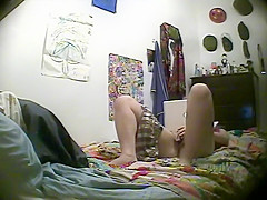 Young Step sister fingering to some porn