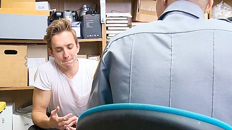 YoungPerps - Cute Boy Caught Stealing Cell Phones Gets Fucked By Two Guards