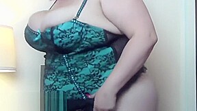 big booty Eliza squeezes her curves into a corset