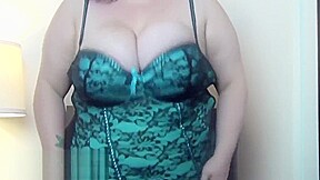 big booty Eliza squeezes her curves into a corset