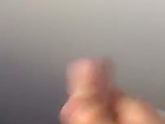 chubby guy jerking cock off