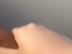 chubby guy jerking cock off