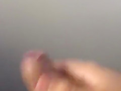 chubby guy jerking cock off
