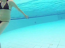 college girl have Fun under Water and tease
