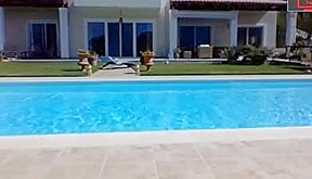grandpa in the pool