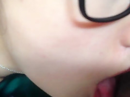 homemade, stunning asian girl swallows