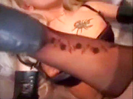 hot blonde piercing latex slut whore fucked anal hardcore threesome cum