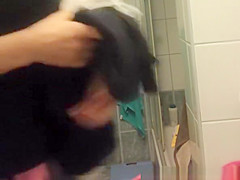 in bathroom catches redhead nice ass
