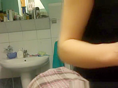 in bathroom catches redhead nice ass