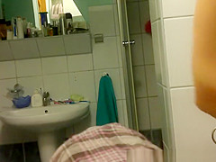 in bathroom catches redhead nice ass