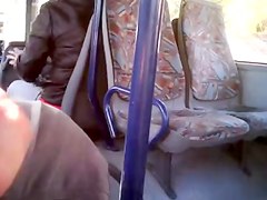 jerking for blonde mature woman on bus 2