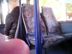 jerking for blonde mature woman on bus 2