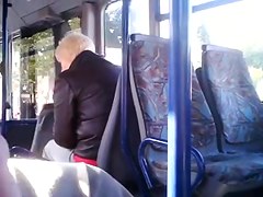 jerking for blonde mature woman on bus 2