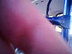 jerking for blonde mature woman on bus 3