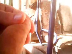 jerking for blonde mature woman on bus 3