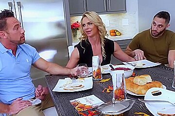 lusty blonde milf phoenix marie drilled by two horny hunks