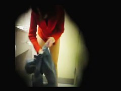 man filming pissing girls in bathroom