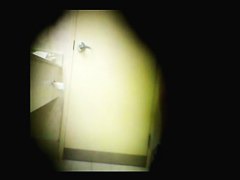 man filming pissing girls in bathroom