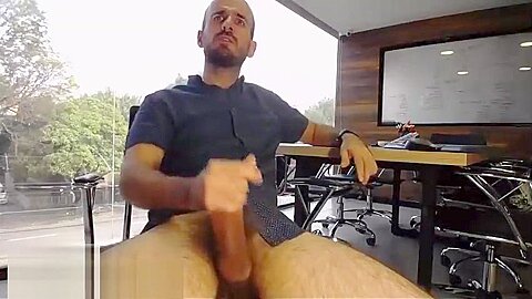 (241) man jerks off big dick in the office and shows ass