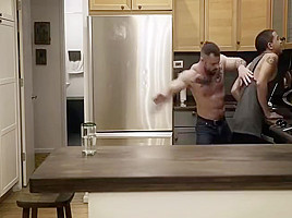 muscular man fucks twink in the kitchen
