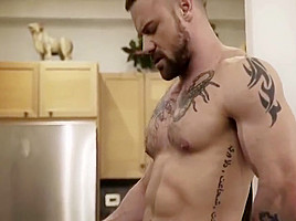 muscular man fucks twink in the kitchen