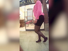 pantyhose mall girl teasing
