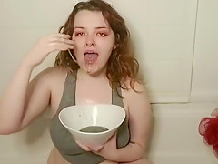 re-edit - puking in bowl,puking in body, and a full horny shower