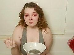 re-edit - puking in bowl,puking in body, and a full horny shower