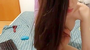 sexy webcam girl playing with toys - more at sexywebcum com