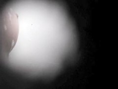shooting amateur through hole in wash room