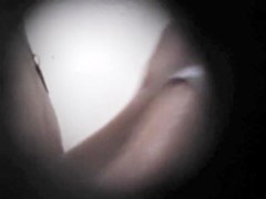 shooting amateur through hole in wash room