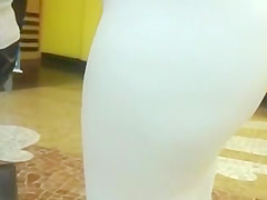 spandex sexy cameltoe leggins ass in public