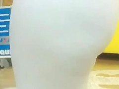 spandex sexy cameltoe leggins ass in public
