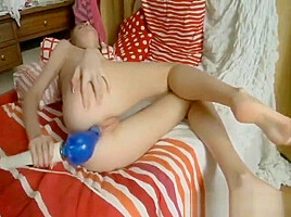 teen 18+ anal toy on bed