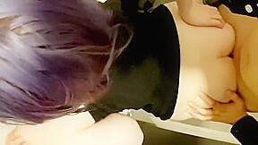 teen 18+ slut booty gets destroyed in a public toilet