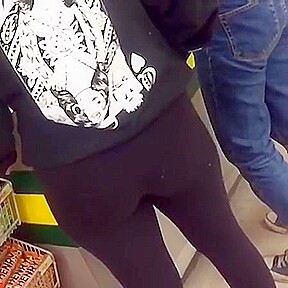 teen 18+ with nice ass in black tights