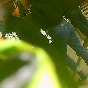 teen 18+ with nice ass in black tights