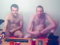 two bisexual friends showing off