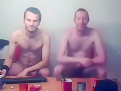 two bisexual friends showing off