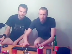 two bisexual friends showing off
