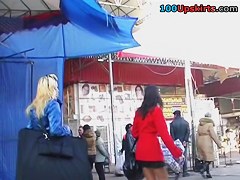 2 upskirt amateurs at a time