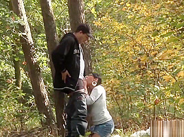 wild anal fuck in the wood